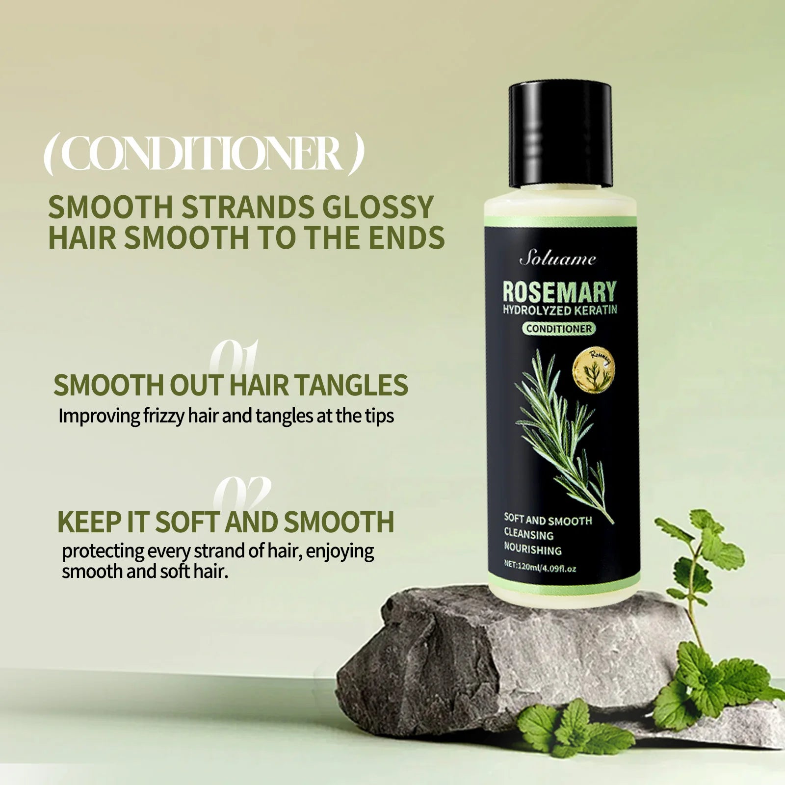 Soluame Rosemary Hydrolyzed Keratin Shampoo + Conditioner Set&nbsp;