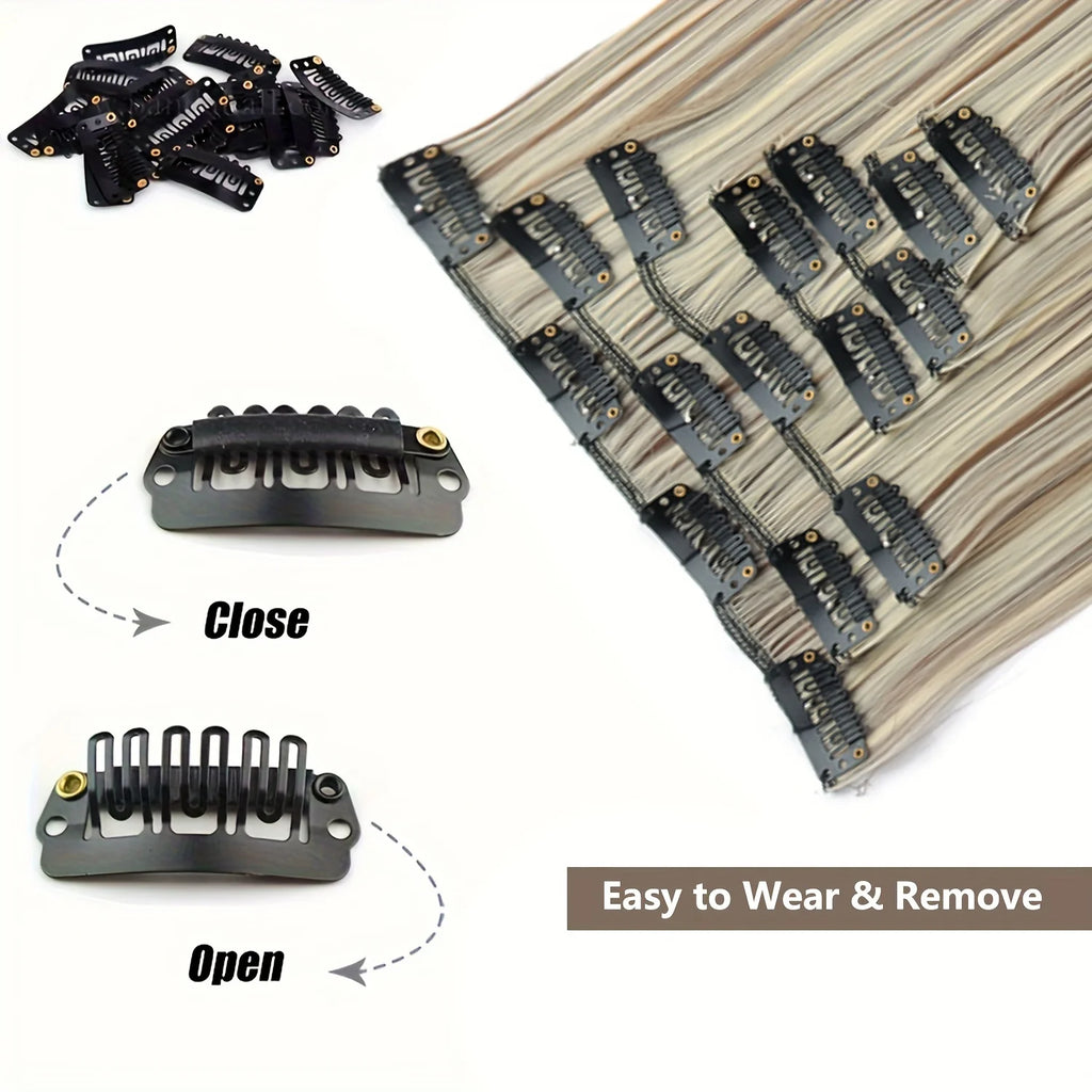 Straight Clip Hairpiece Set