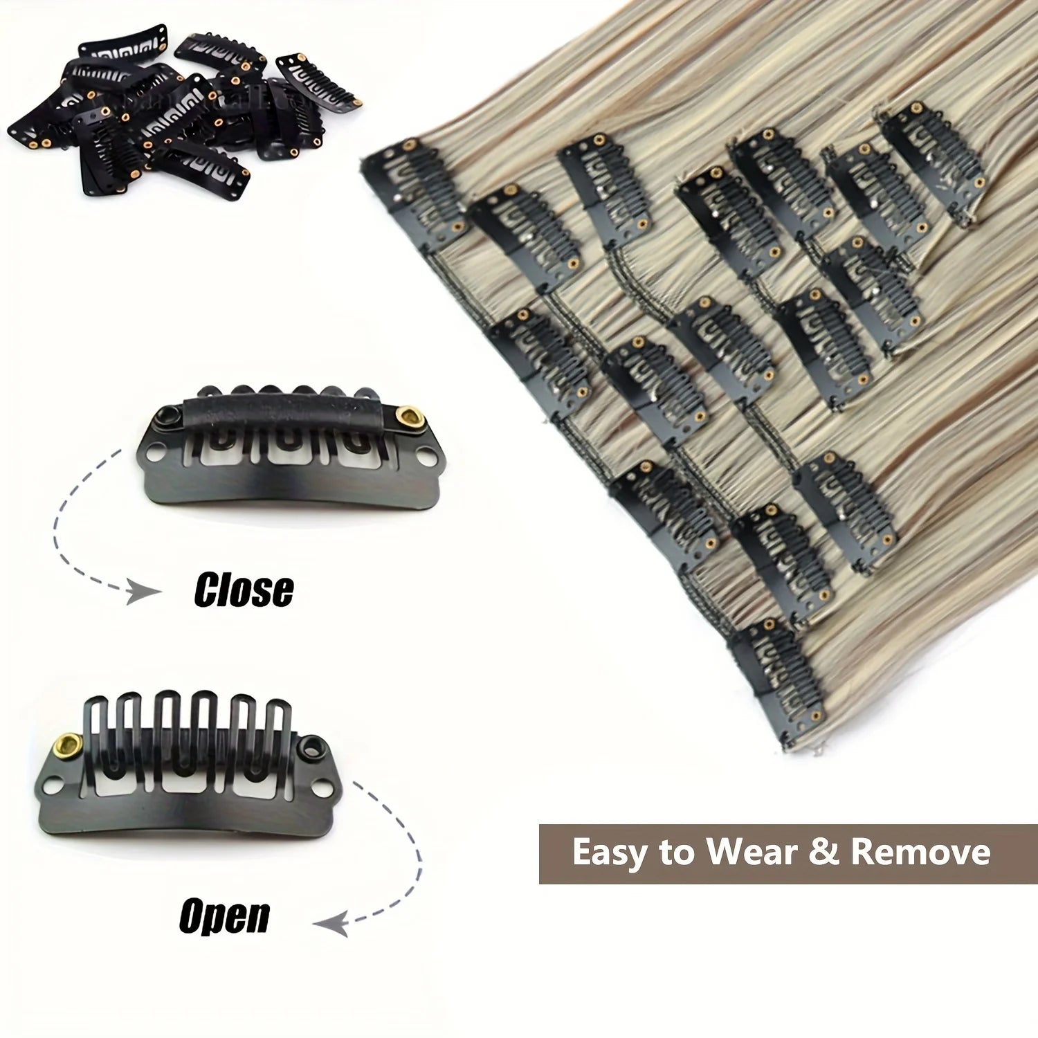 Straight Clip Hairpiece Set