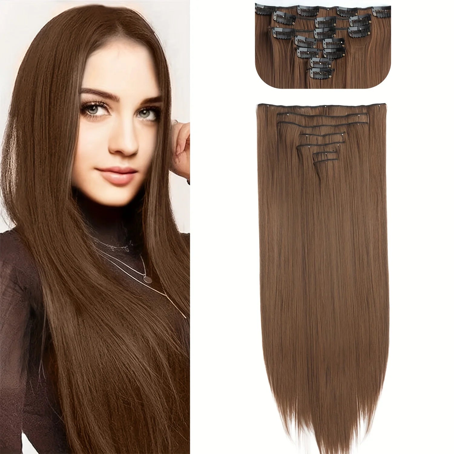 Straight Clip Hairpiece Set