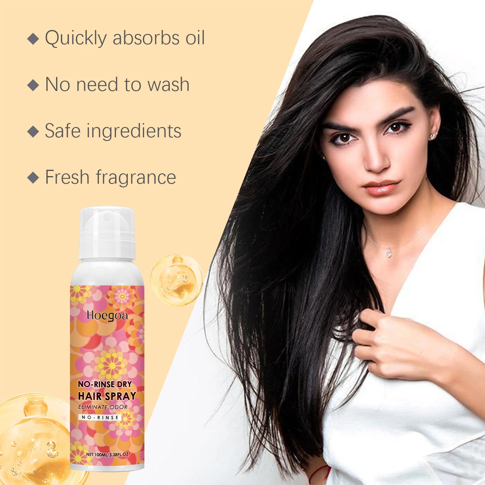 HOEGOA No-Rinse Dry Hair Spray