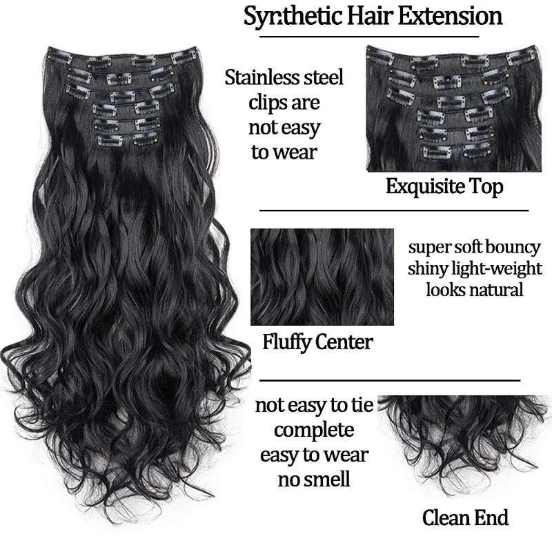 Heat-Resistant Clip Hair Extensions