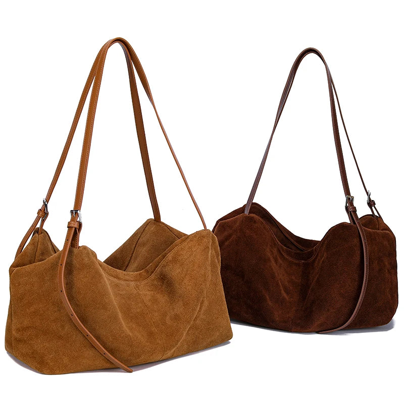 Suede Slouchy Shoulder Bag