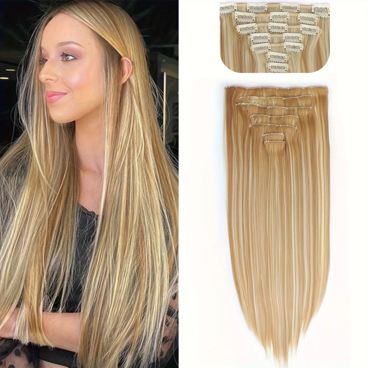 Straight Clip Hairpiece Set