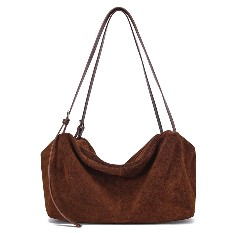 Suede Slouchy Shoulder Bag
