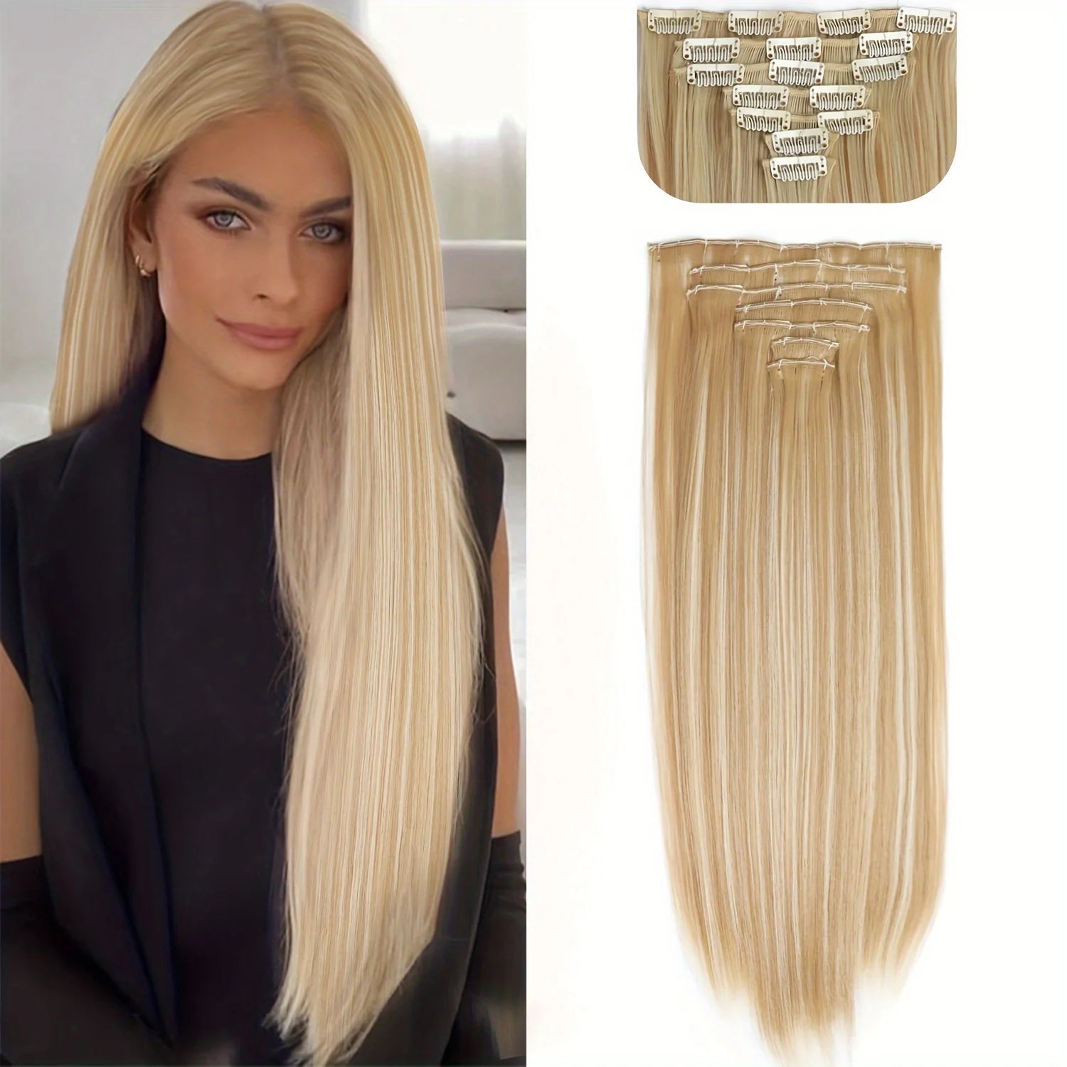 Straight Clip Hairpiece Set