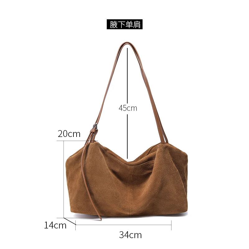 Suede Slouchy Shoulder Bag