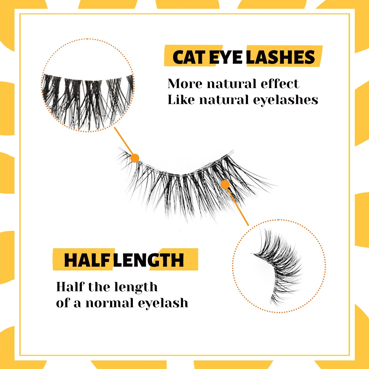 Half eyelashes, natural appearance