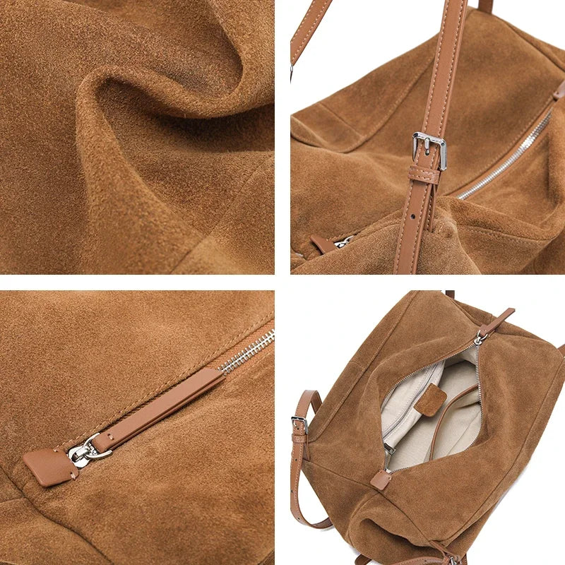 Suede Slouchy Shoulder Bag