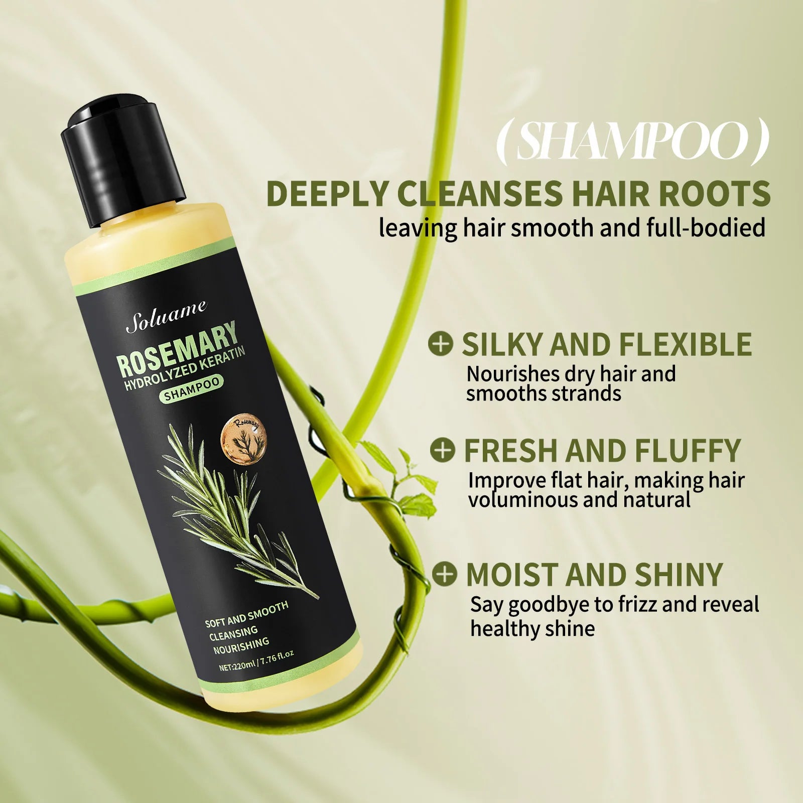 Soluame Rosemary Hydrolyzed Keratin Shampoo + Conditioner Set&nbsp;