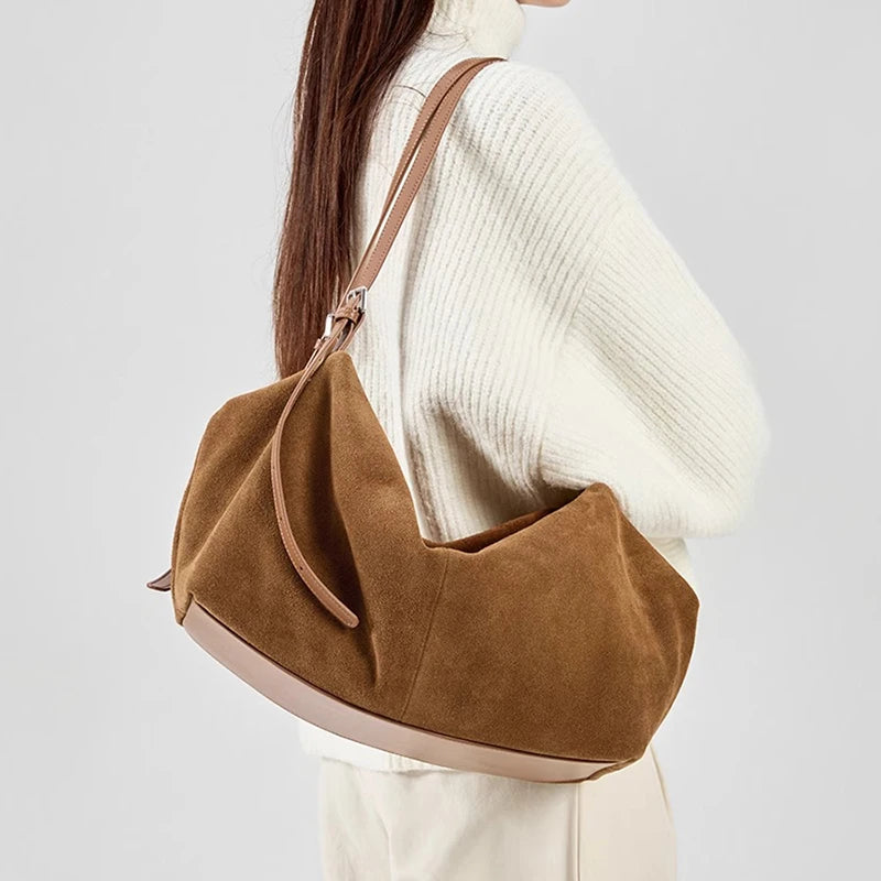 Suede Slouchy Shoulder Bag