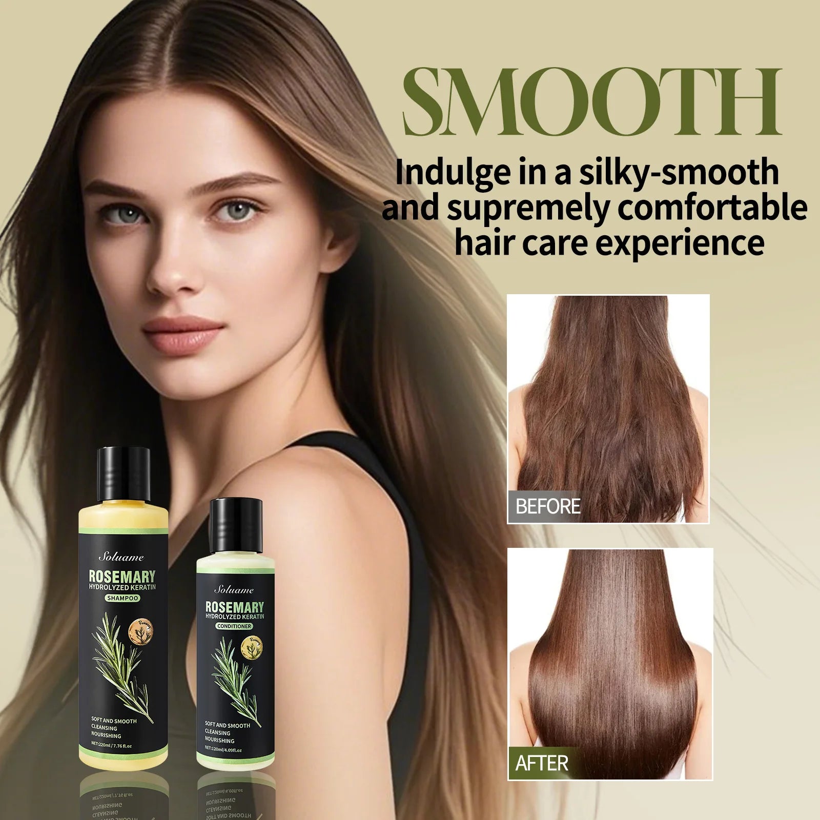 Soluame Rosemary Hydrolyzed Keratin Shampoo + Conditioner Set&nbsp;