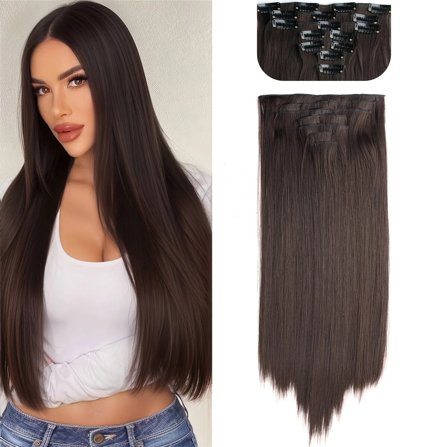 Straight Clip Hairpiece Set