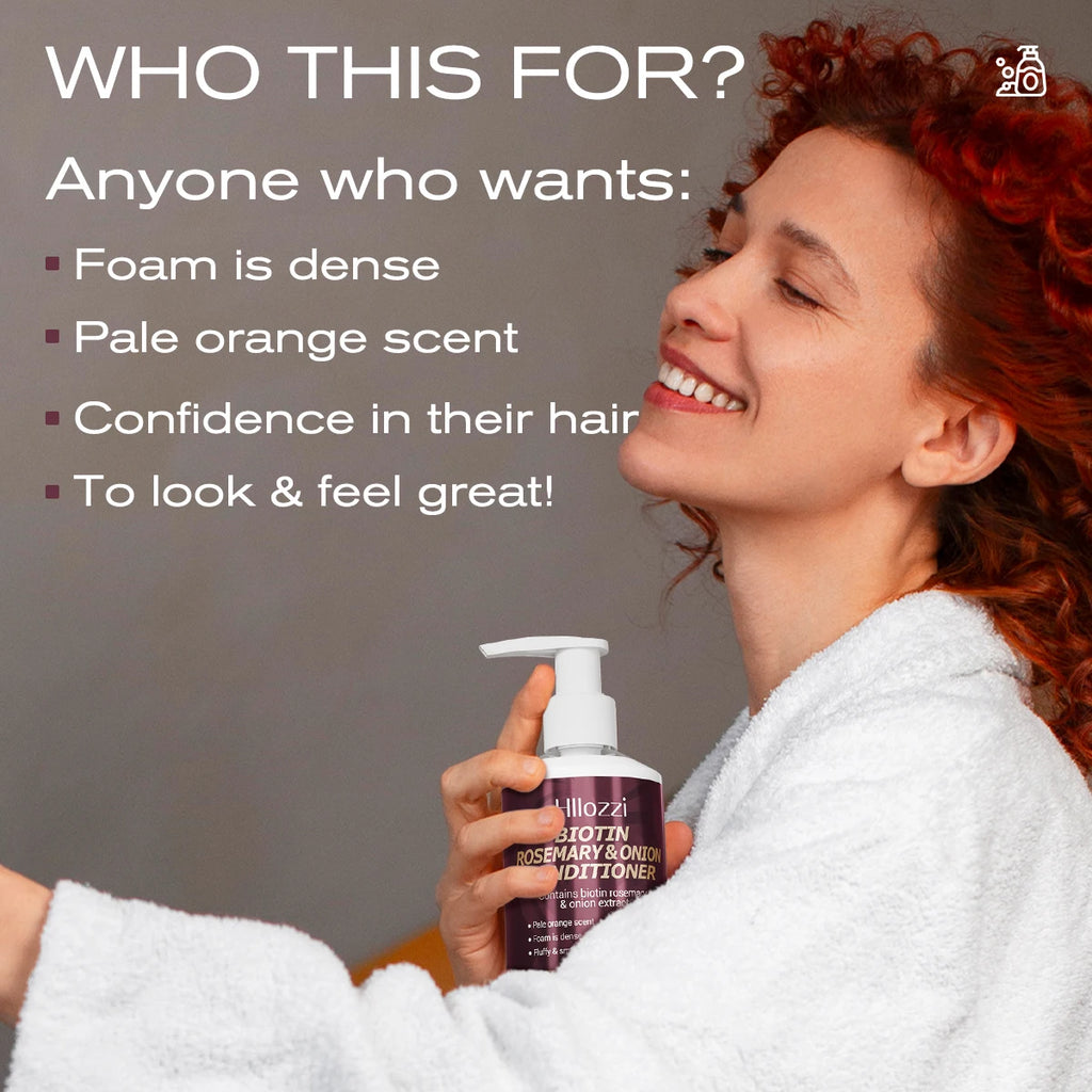 Hllozzi Biotin Rosemary &amp; Onion Shampoo + Conditioner Set