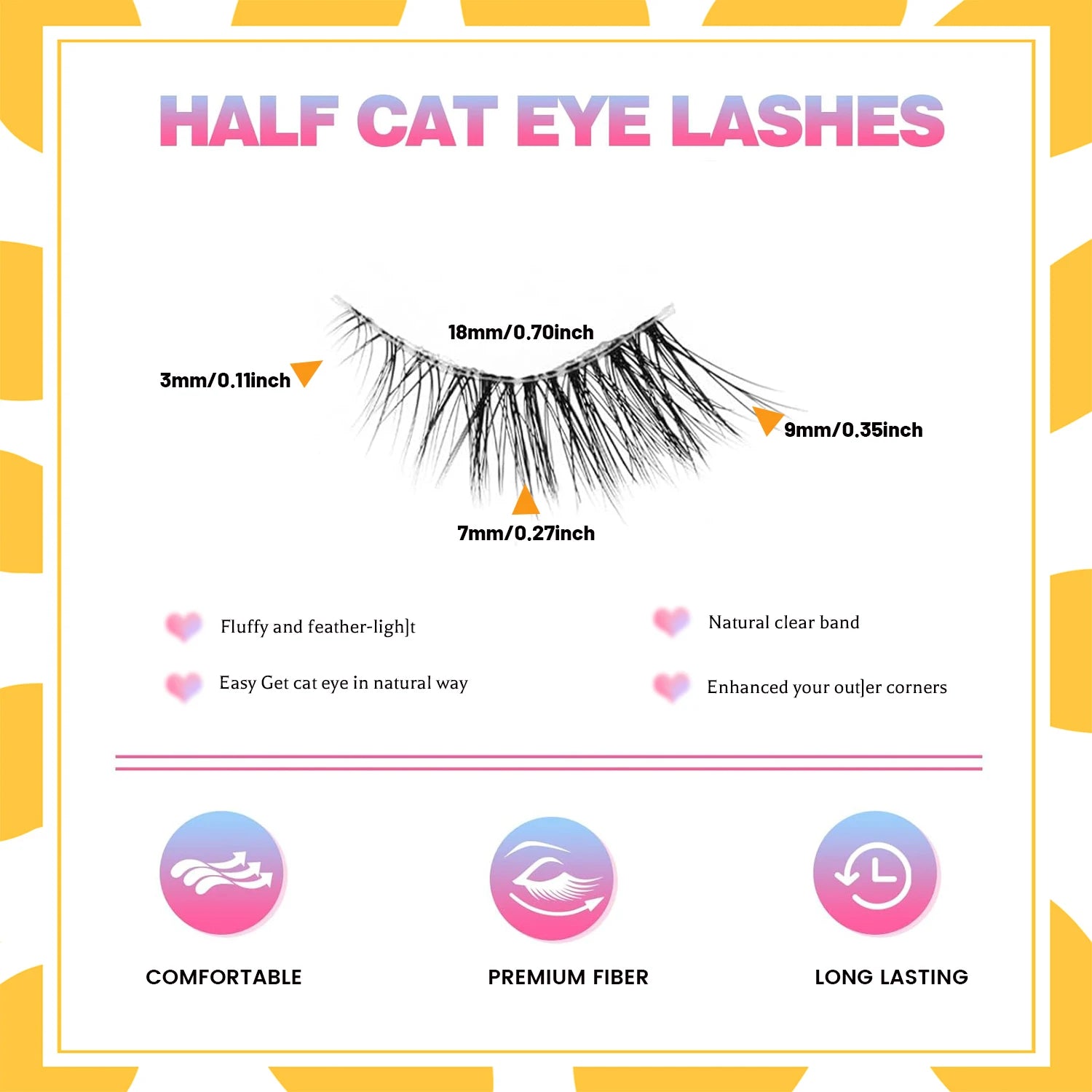 Half eyelashes, natural appearance