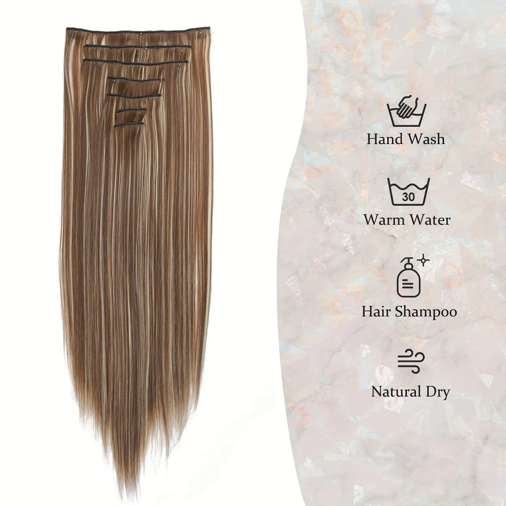 Straight Clip Hairpiece Set